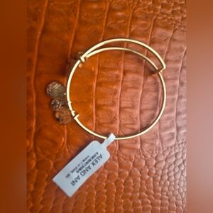 NWT Alex and Ani ininial T Gold Charm Bracelet